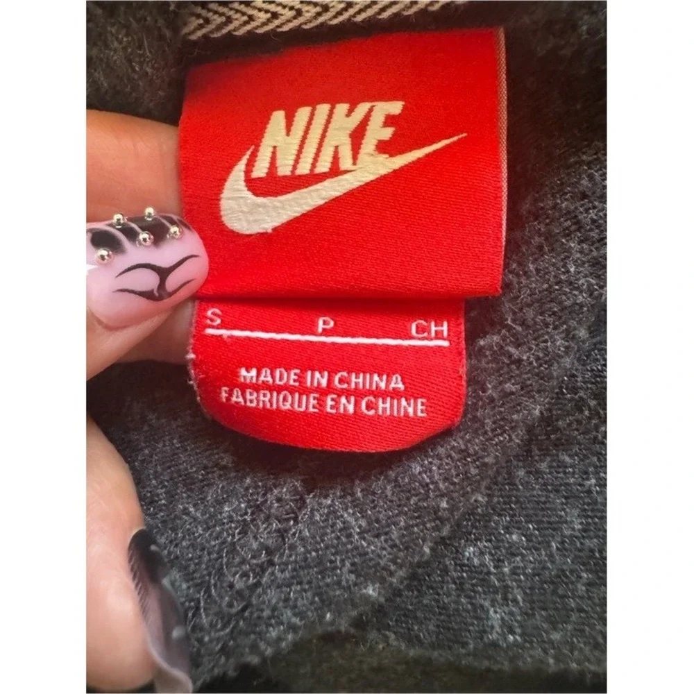 Nike Womens Full Zip Hoodie Charcoal Heather Grey Lightweight Jersey Size Small